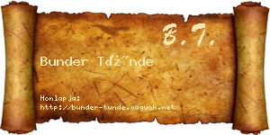 Bunder Tünde névjegykártya